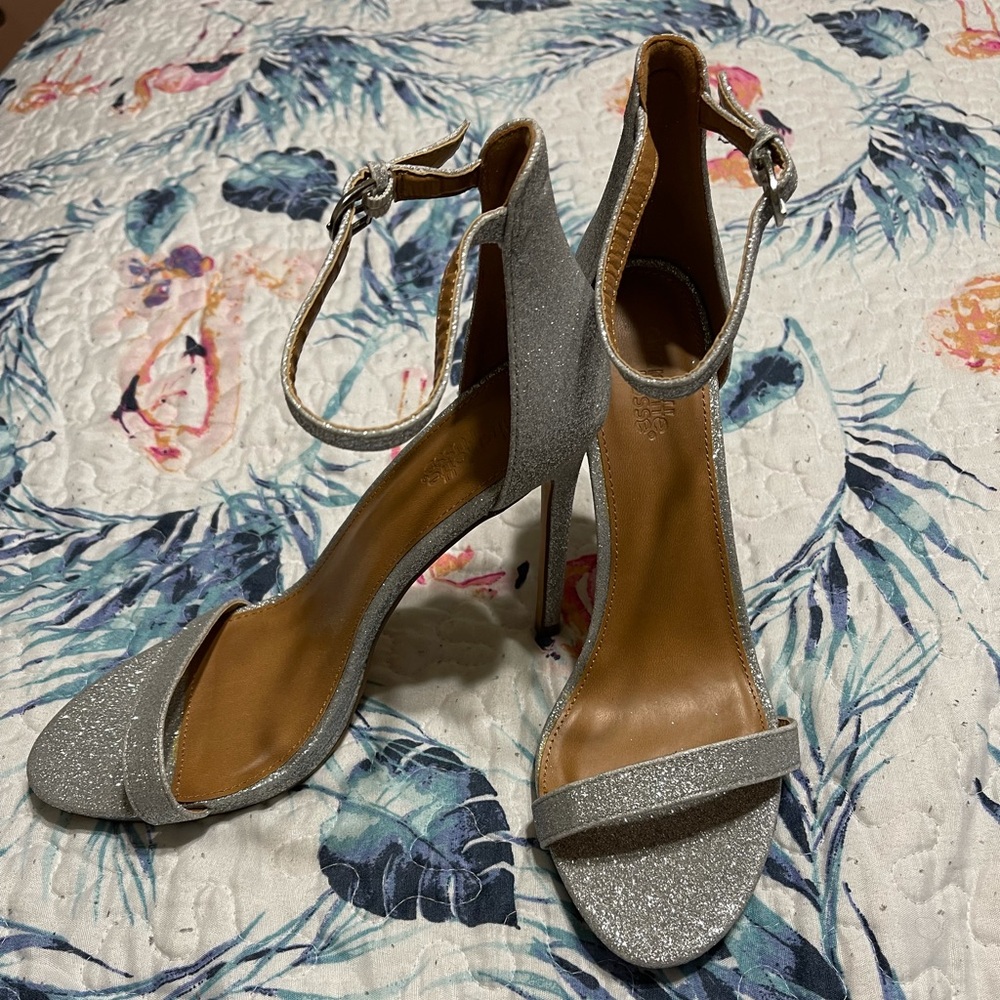 NWOT Charlotte Russe Silver Sparkle High Heels